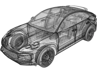 Porsche Cayenne Turbo Coupe (2019) 3D Model preview
