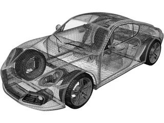 Porsche Cayman S (2011) 3D Model preview