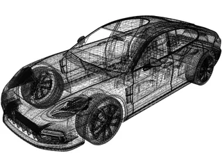 Porsche Panamera GTS (2019) 3D Model preview