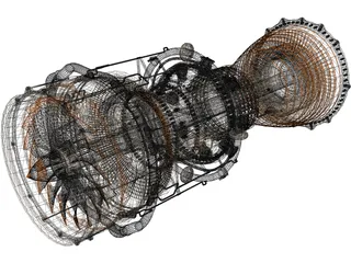 Jet Engine 3D Model preview