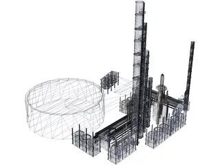 Refinery Plant 3D Model preview