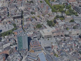 Charleroi City, Belgium (2022) 3D Model preview