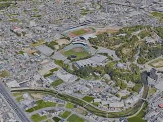 Himeji City, Japan (2022) 3D Model preview
