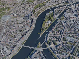Liege City, Belgium (2022) 3D Model preview