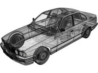 BMW 525i Sedan [E34] (1988) 3D Model preview