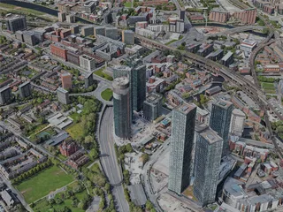 Salford Quays City, UK (2023) 3D Model preview