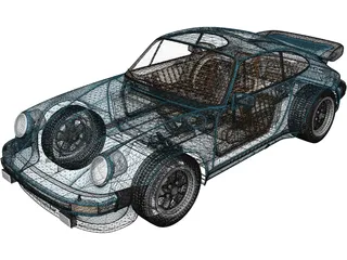 Porsche 911 Turbo (1975) 3D Model preview