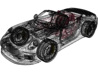 Porsche 911 Carrera GTS Convertible (2022) 3D Model preview