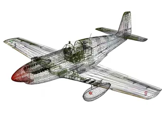 North American Mustang III 3D Model preview