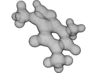 Caffeine Molecule 3D Model preview