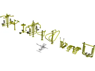 Outdoor Gym Equipment 3D Model preview