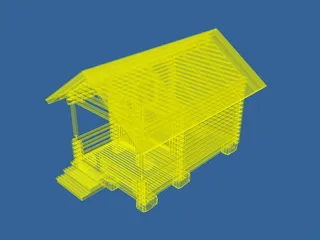 Log Cabin 3D Model preview