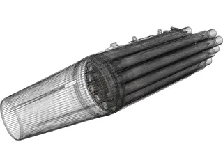 UB-16-M57-KV Rocket Pod 3D Model preview