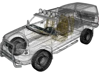 Nissan Navara D22 Double Cab (2002-2005) 3D Model preview