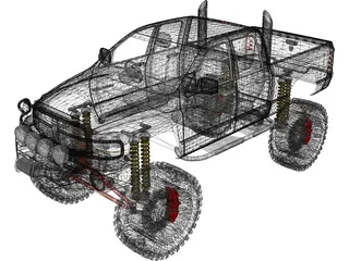 Dodge Ram Offroad (2007) [Lifted] 3D Model preview