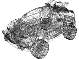 Suped up 4x4 Bug 3D Model preview