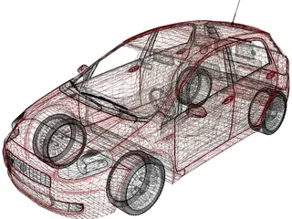 Fiat Punto 3D Model preview