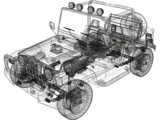 Jeep Cabrio 4x4 (2004) 3D Model preview
