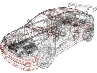 Opel Astra Rally Car 3D Model preview