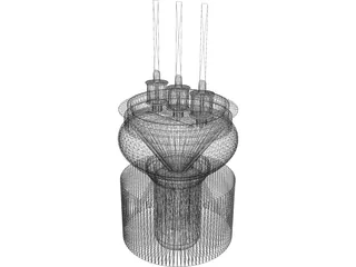 Air cooled transmitter triode 3D Model preview