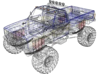 Chevrolet Silverado 4x4 Monster 3D Model preview