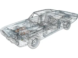Dodge Super Bee (1969) 3D Model preview