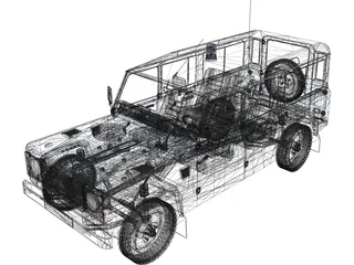 Land Rover Defender 110 Gendarmerie 3D Model preview