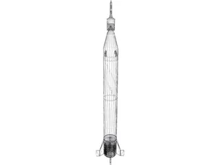 Rocket Jupiter C 3D Model preview