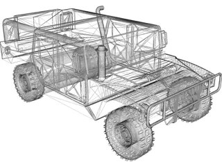 Hummer M242 HMMWV 3D Model preview