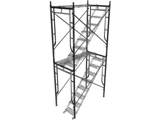 Scaffold Stair Tower 3D Model preview