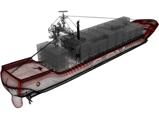 Cargo Ship 3D Model preview