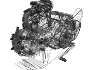 Pit-Bike Engine 125cm3 3D Model preview