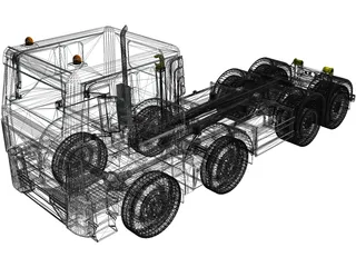 Man 8x4 Hookloader 3D Model preview