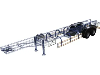 Semitrailer 40ft 3D Model preview