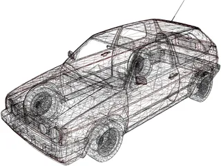 Volkswagen Golf (1992) 3D Model preview
