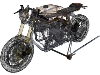 BMW R1100 Cafe Racer 3D Model preview