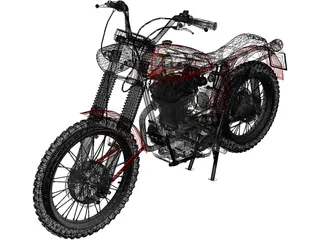 Ducati 350 Scrambler (1971) 3D Model preview