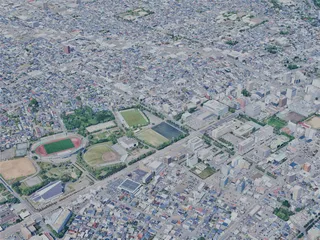 Akita City, Japan (2025) 3D Model preview