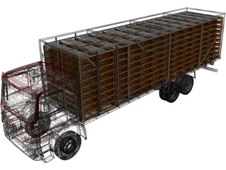 Mercedes-Benz Atego Chicken Cage Truck 3D Model preview