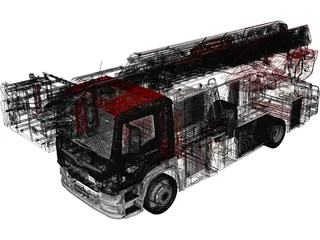 MAN Rosenbauer Ladder Truck 3D Model preview