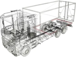 Renault Magnum Box 3D Model preview