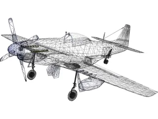 North American Mustang MP51D 3D Model preview