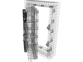 Steel Bank Vault Door 3D Model preview