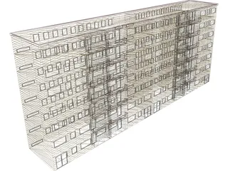 Houseblock Building 3D Model preview
