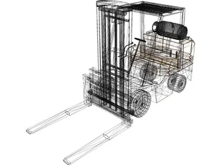 Forklift Toyota 3D Model preview