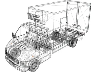 Volkswagen LT Refrigerator 3D Model preview