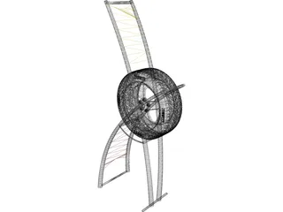 Exhibitor Tire Stand 3D Model preview