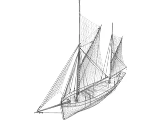 Ketch 3D Model preview