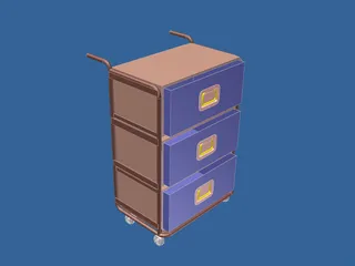 Trolley with removable drawer units 3D Model preview