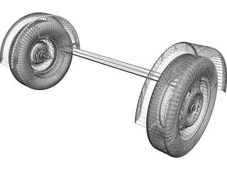 Axle Trailer 3D Model preview